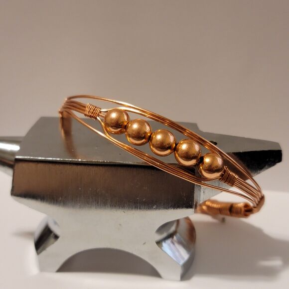 Handmade Copper Wire Cuff Style Bracelet - Picture 8 of 8